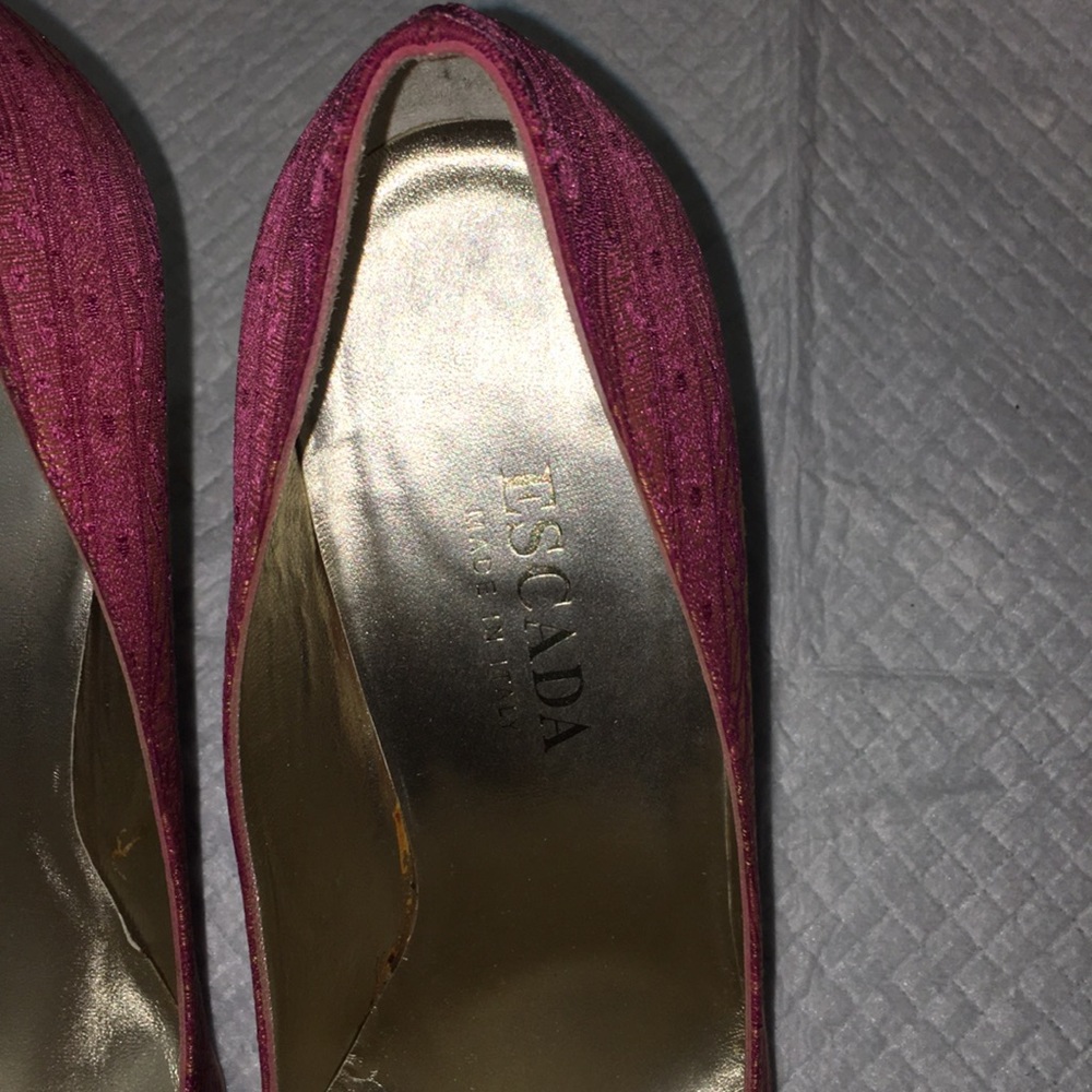 Escada pink paisley heels - Picture 3 of 6